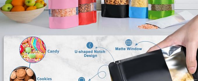 Устойчивая перерабатываемая упаковка перезагружаемые стоячие пакеты, запахозащитный пакет запечатываемый фольганый пакет для упаковки 4