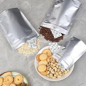 Мешки Mylar для хранения пищи с кислородопоглощающими устройствами и этикетками толщиной 10 миллиметров 3 размера (1 галлон, 1 литр, 1/2 пинта) 1