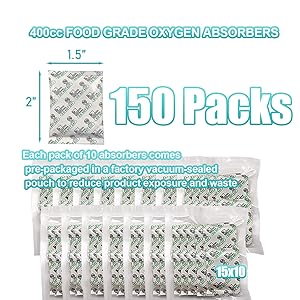 Мешки Mylar для хранения пищи с кислородопоглощающими устройствами и этикетками толщиной 10 миллиметров 3 размера (1 галлон, 1 литр, 1/2 пинта) 3