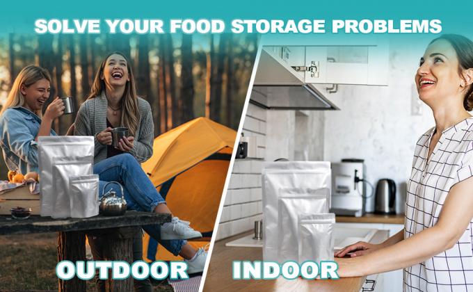 Мешки Mylar для хранения пищи с кислородопоглощающими устройствами и этикетками толщиной 10 миллиметров 3 размера (1 галлон, 1 литр, 1/2 пинта) 5