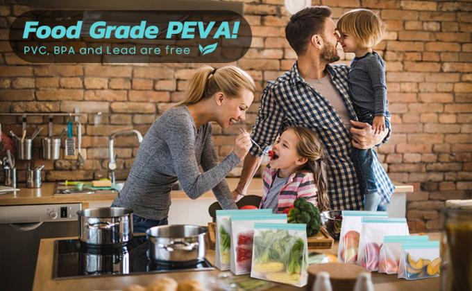 Многоразовые мешки для хранения пищи, мешки для пищевых продуктов, прозрачные, стираемые, морозильные мешки, мешки для сэндвичей 6
