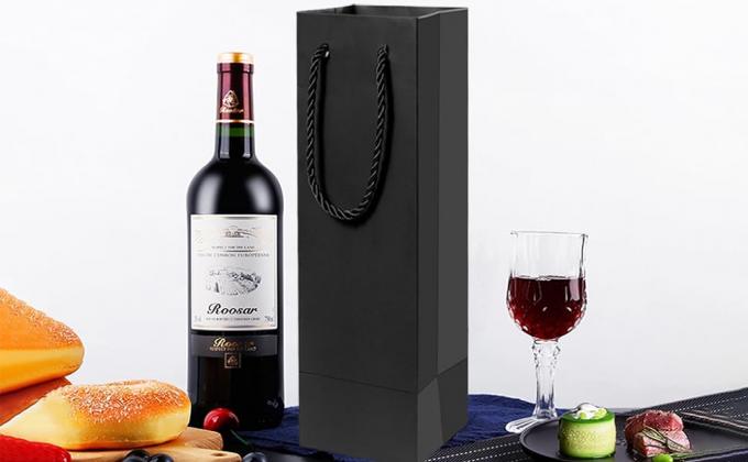 Сумка для черного вина, сумочки для вина, сумочки из крафт-бумажной бумаги с ручками для вечеринок, магазинов, розничной торговли 0