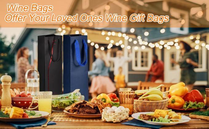 Вино подарочные пакеты с веревками ручки, бумажные винные пакеты с прозрачным окном свадьба День рождения Рождественские праздники 3
