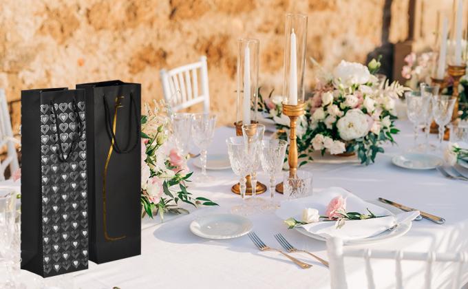 Вино подарочные пакеты с веревками ручки, бумажные винные пакеты с прозрачным окном свадьба День рождения Рождественские праздники 5