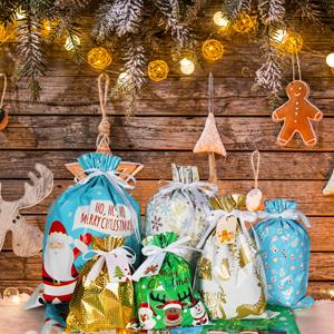 Пакет Рождественский натяжной подарочный пакет с метками, рождественский фольга подарочный пакет для празднования Рождества 7