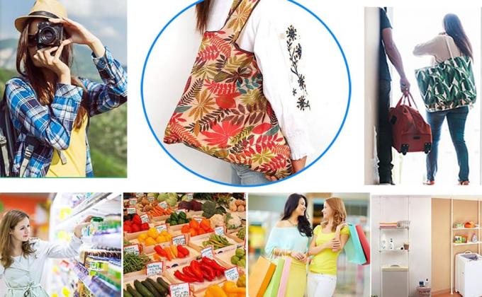 Застежка для ношения сумки Милые сумки для покупок Большие машиномымые прочные компактные сумки для продуктов питания 2