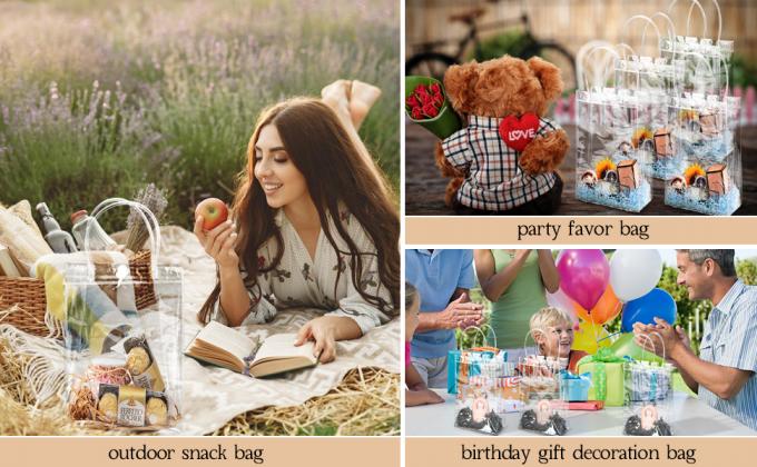 Подарочные сумки с ручкой, прозрачный PVC подарочный пакет с обертыванием, прозрачные сумки для дня святого Валентина, бутик, свадьба, день рождения 3