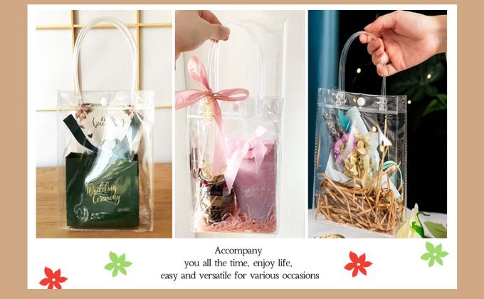 Подарочные сумки с ручкой, прозрачный PVC подарочный пакет с обертыванием, прозрачные сумки для дня святого Валентина, бутик, свадьба, день рождения 4