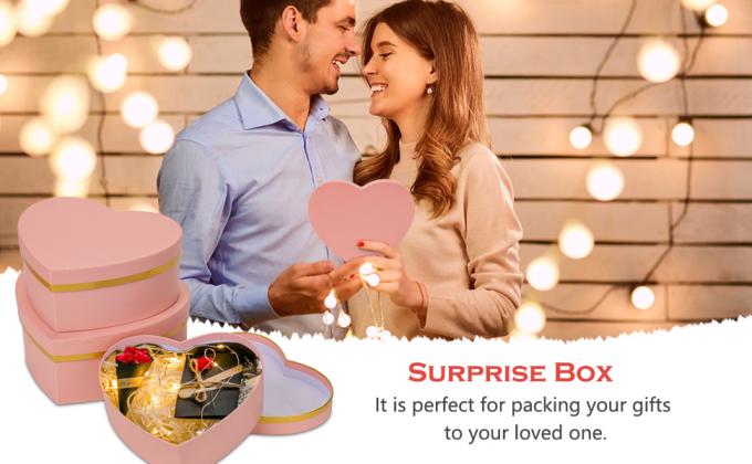 Белые подарочные коробки с крышками для подарков в форме сердца цветочные коробки для аранжировок набор из 4 цветочных коробки упаковка 2