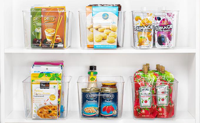 Чистые контейнеры для организации хранилищ, контейнеры для хранения с ручкой для кухни, холодильника, морозильника, шкафа 1