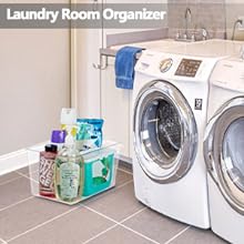 Чистые контейнеры для организации хранилищ, контейнеры для хранения с ручкой для кухни, холодильника, морозильника, шкафа 3