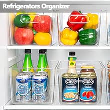 Чистые контейнеры для организации хранилищ, контейнеры для хранения с ручкой для кухни, холодильника, морозильника, шкафа 8