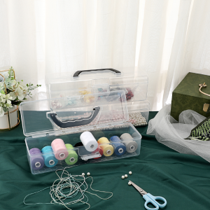 Длинная пластиковая карандашная коробка портативная прозрачная коробка для домашнего пользования с ручкой 5