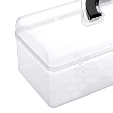 Длинная пластиковая карандашная коробка портативная прозрачная коробка для домашнего пользования с ручкой 8