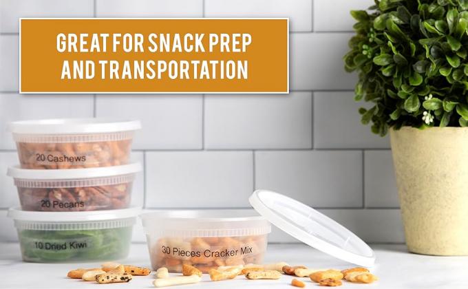 Контейнеры для хранения с герметичными герметичными крышками - стираемые и многоразовые - без BPA для переработки - микроволновка, холодильник 2