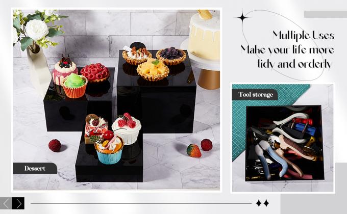 Акриловый дисплей подъемники акриловые коробки акриловый дисплей гнездование кубики 5 боков с полыми дном дисплей стойка полка 5