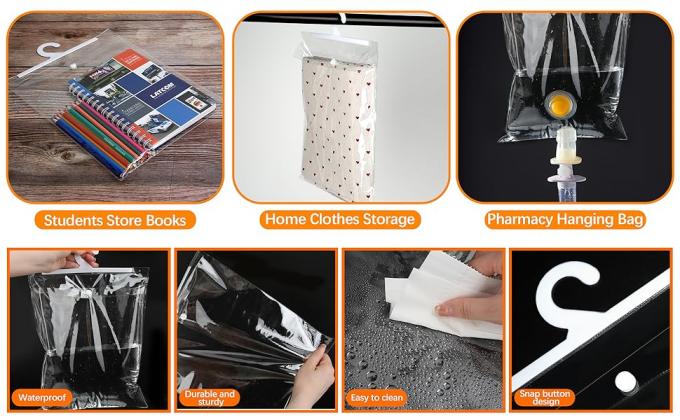 Вешающие пакеты с вешалки,13" X11" Большой крючок вешающие пакеты, Книга Pouch школьный комплект класса 3