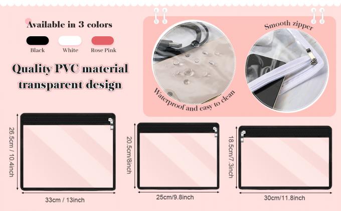 Застежка Сумочки карандаш Сумочки для макияжа ПВХ Сумочки для макияжа Конверты Папка Хранение Многоцелевой Сумочки Документный файл Организовать 0